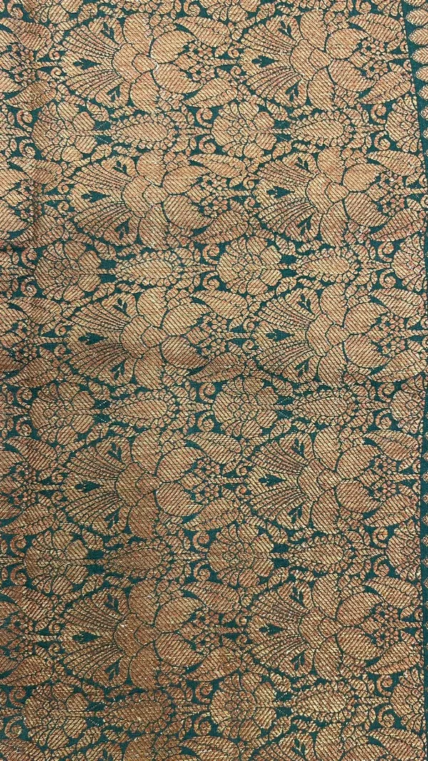 Humairah_Pure_Handwoven_Dark_Green_Pure_Muga_Silk_Floral_Minakari_Zari_Boota_Small_Zari_Border_Banarasi_Saree_with_Dark_Green_Blouse_piece