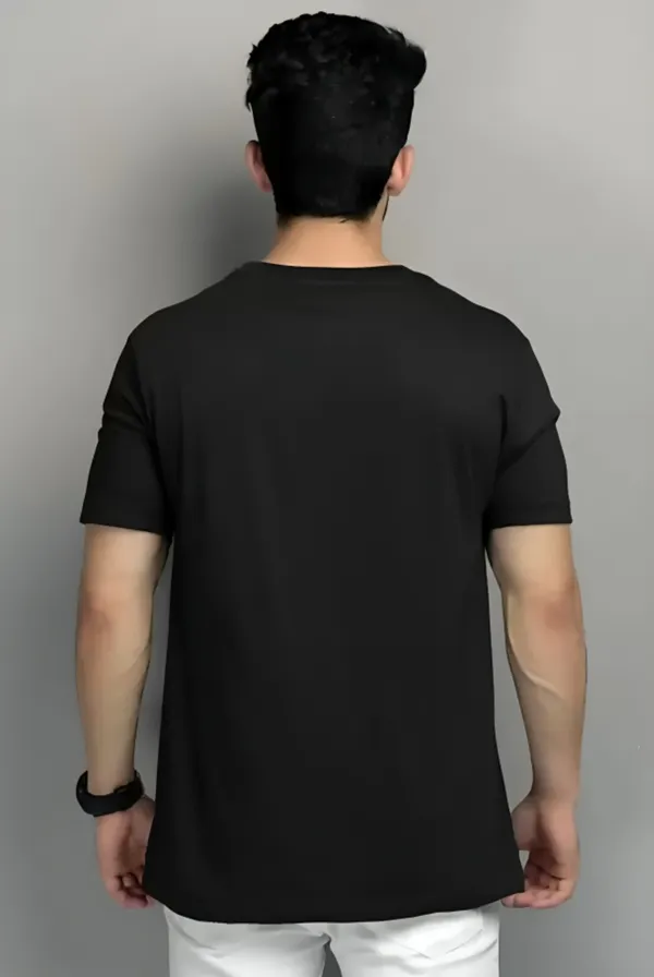 Black_Printed_Half_Sleeve_Cotton_T-Shirt_For_Men