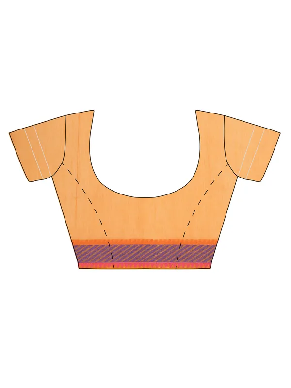 Orange_Cotton_Blend_Banarasi_Sarees_For_Women