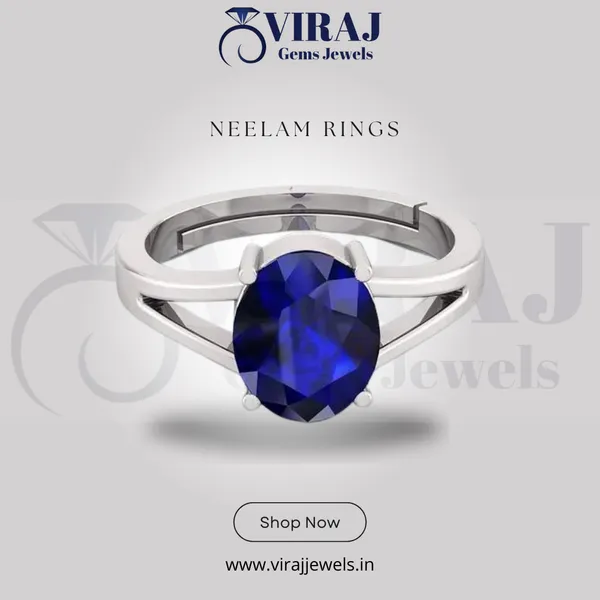 Blue_Sapphire_Created_Gold_Plated_Panchdhatu_Adjustable_Neelam_Ring_For_Men_&_Women_From_4.25_Ratti_To_20.25_Ratti