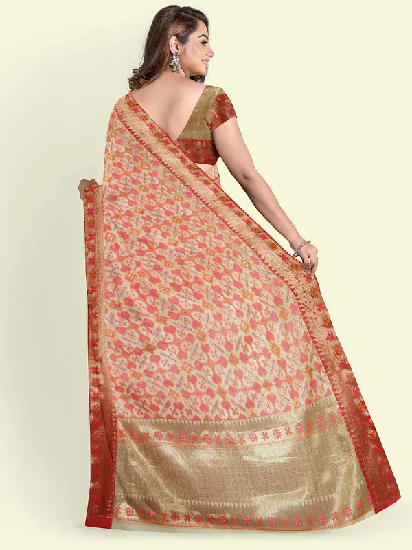 Pink_Cotton_Blend_Banarasi_Sarees_For_Women