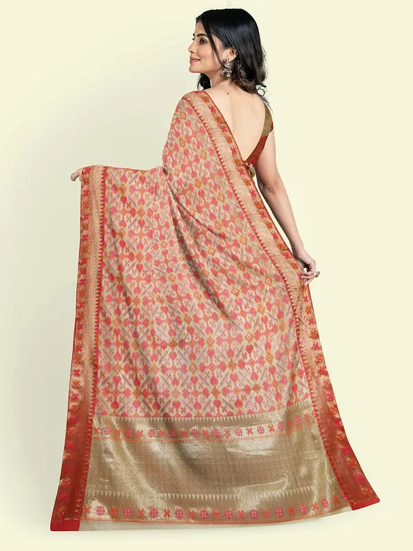 Pink_Cotton_Blend_Banarasi_Sarees_For_Women