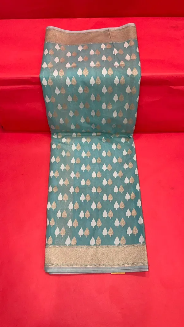 Sea_Green_Cotton_Blend_Banarasi_Sarees_For_Women