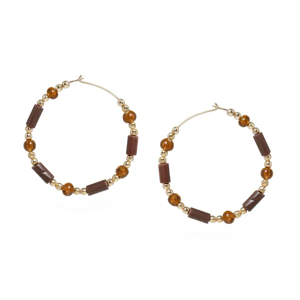 Brown_&_Gold_Shiny_Fancy_Dangle_Earring_For_Women