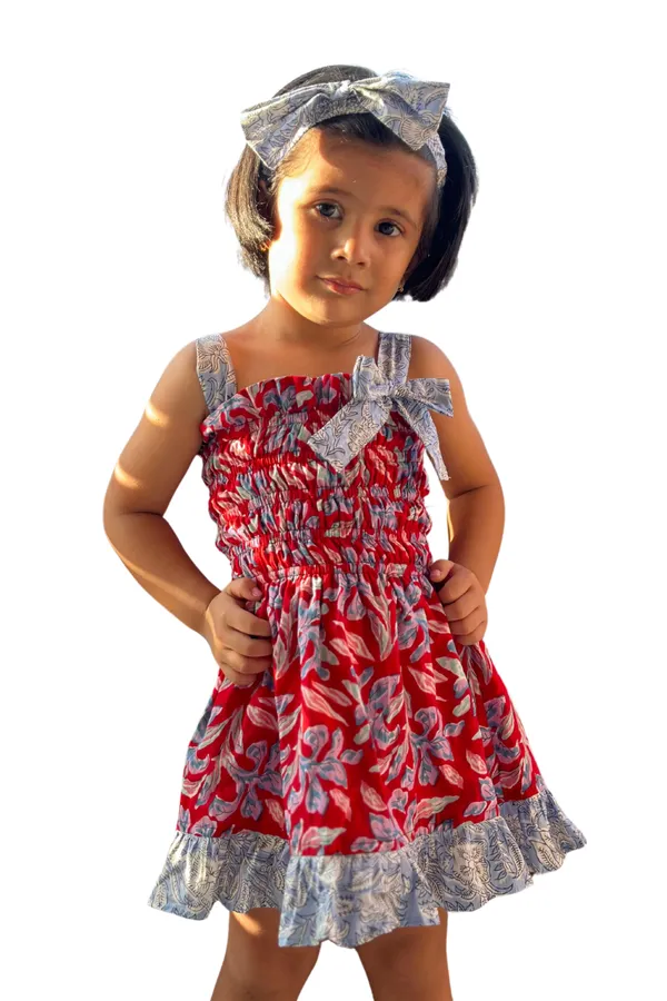 Red_Printed_Cotton_Dress_For_Girls
