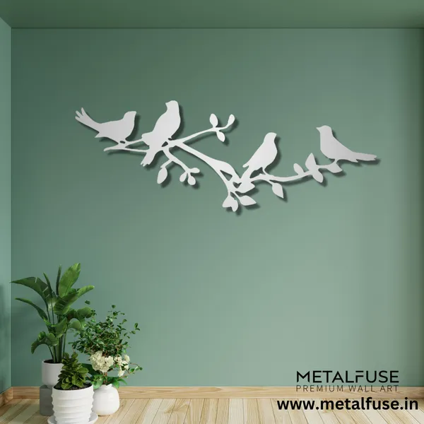Metal_Wall_Art_for_Home_Decoration__|_Birds_On_A_Tree_Branch__|_Silver