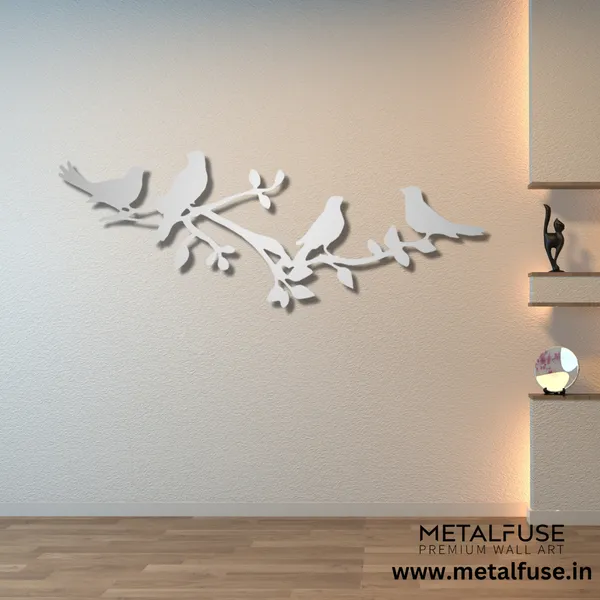 Metal_Wall_Art_for_Home_Decoration__|_Birds_On_A_Tree_Branch__|_Silver