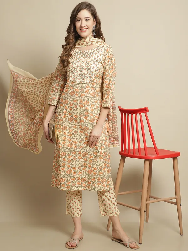 Off_White_Pure_Cotton_Straight_Printed_Suit_Set_(Cream)