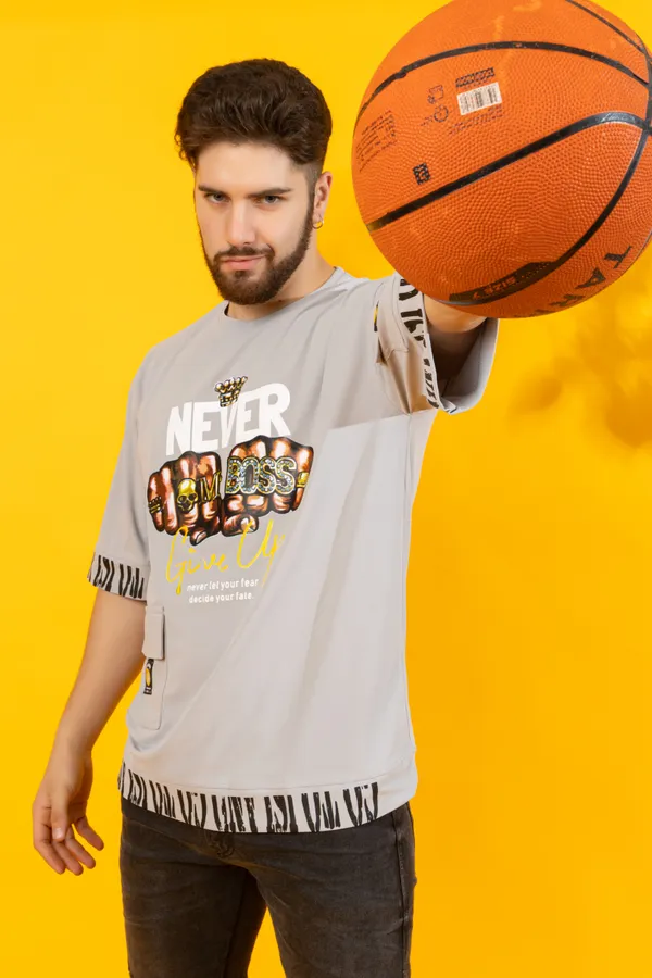 Grey_Honey_Comb_Printed_Round_Neck_Soft_T-Shirt_For_Men