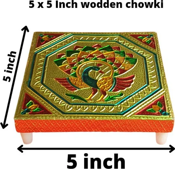 visatgoddism_Meenakri_Wooden_Chowki_Size_5_X_5_Inch_|_Rajvadi_Bajot_|_Pooja_Patla_Wooden_Pooja_Chowki_(Multicolor,_Pack_of_1)