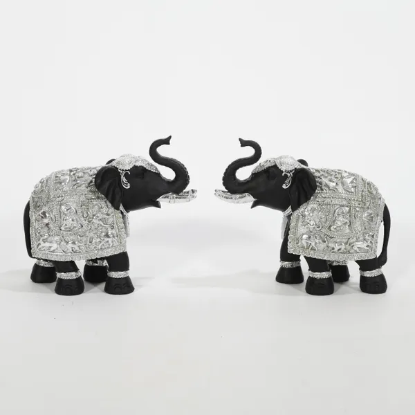 Set_Of_2_Elephant_Decorative_Items_For_Home_|_Elephant_Idols_With_Trunk_Up_For_Good_Luck_&_Vastu_Benefits_|_Silver_&_Black