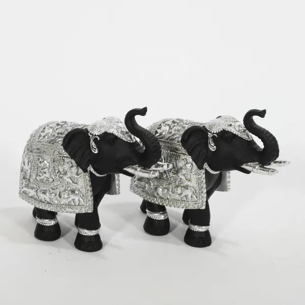 Set_Of_2_Elephant_Decorative_Items_For_Home_|_Elephant_Idols_With_Trunk_Up_For_Good_Luck_&_Vastu_Benefits_|_Silver_&_Black