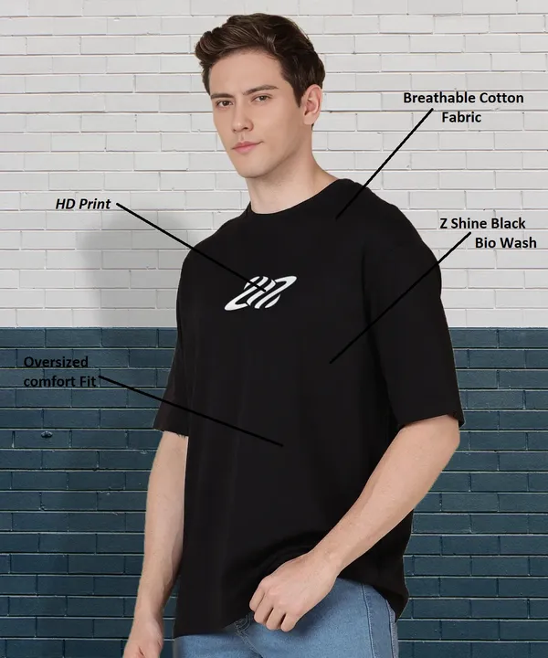 Black_Oversized_Printed_Half_Sleeve_Cotton_T-Shirt_For_Men