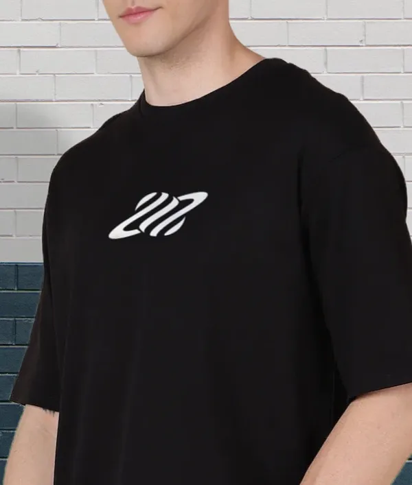 Black_Oversized_Printed_Half_Sleeve_Cotton_T-Shirt_For_Men
