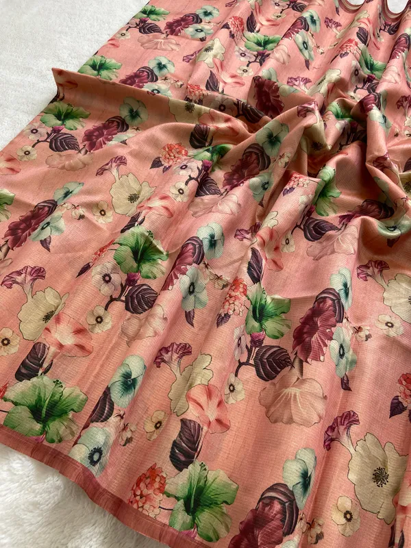 Bhavani_Peach_–_Divine_Navratri_Special_|_Soft_Tussar_Silk_Saree_with_Print,_Border_&_Contrast_Print_Blouse_with_Tassels