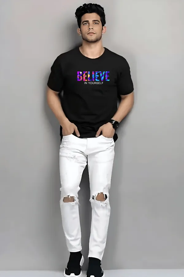 Black_Printed_Half_Sleeve_Cotton_T-Shirt_For_Men