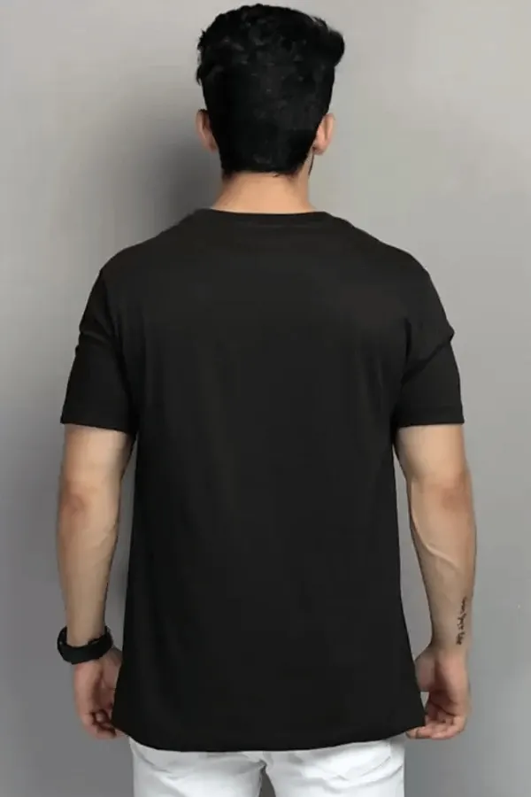 Black_Printed_Half_Sleeve_Cotton_T-Shirt_For_Men
