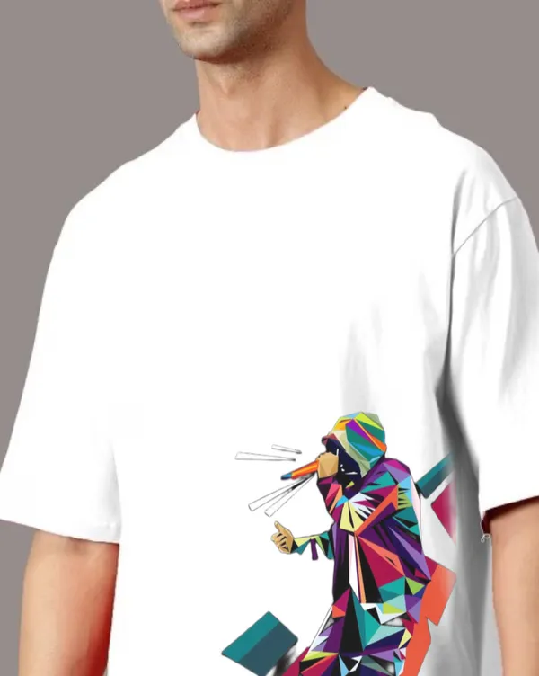 White_Oversized_Printed_Half_Sleeve_Cotton_T-Shirt_For_Men