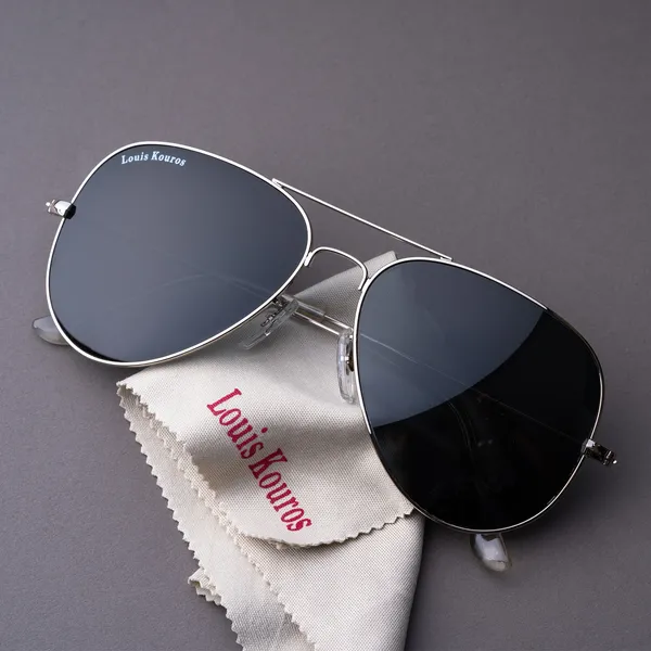 LOUIS_KOUROS__Black_Armstoner_Mirrored(Glass),_UV_Protection,_Toughened_Glass_Lens,_UV_Protection,_Night_Vision,_Aviator_Sunglasses_(62)__(For_Men_&_Women,_Black)