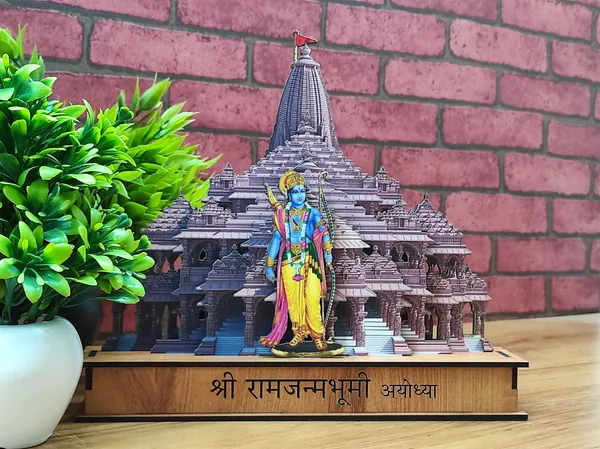 3_pcs_COMBO_of:_Ram_janmbhoomi__Mandir_Ayodhya_multi_layer_model_+_Ram_lalla_idol_murti_+_freege_Magnet