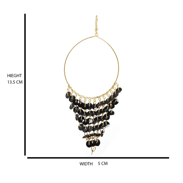 Black_&_Gold_Shiny_Fancy_Dangle_Earring_For_Women