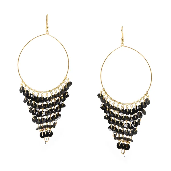 Black_&_Gold_Shiny_Fancy_Dangle_Earring_For_Women