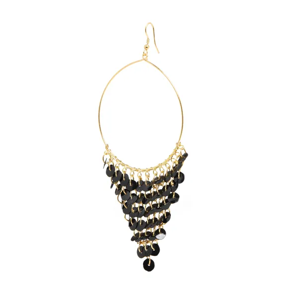 Black_&_Gold_Shiny_Fancy_Dangle_Earring_For_Women