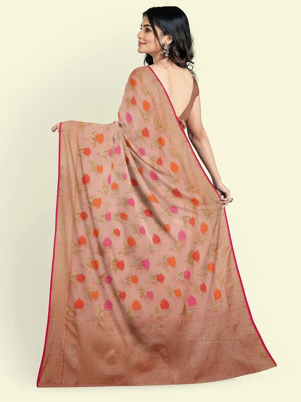 Pink_Cotton_Blend_Banarasi_Sarees_For_Women