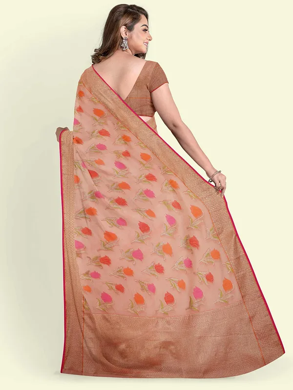 Pink_Cotton_Blend_Banarasi_Sarees_For_Women