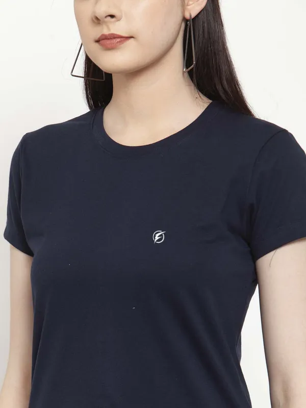 Pack_of_2_Navy_Blue_&_Coral_Cotton_Round_Neck_Short_Sleeves_T-Shirt_For_Women