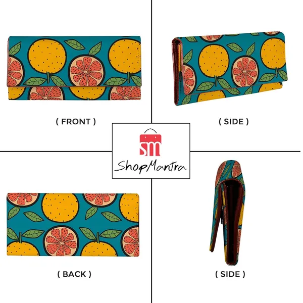 Orange_Printed_Wallet_For_Women'S_Women'S_Wallet_Clutch_Ladies_Purse_Made_With_Vegan_Leather_Holds_Upto_6_Cards_2_Notes_And_1_Coin_Compartment_Magnetic_Closure