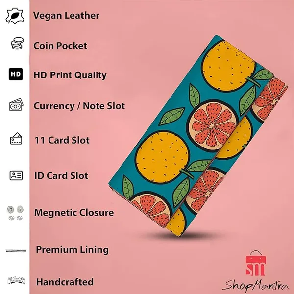 Orange_Printed_Wallet_For_Women'S_Women'S_Wallet_Clutch_Ladies_Purse_Made_With_Vegan_Leather_Holds_Upto_6_Cards_2_Notes_And_1_Coin_Compartment_Magnetic_Closure