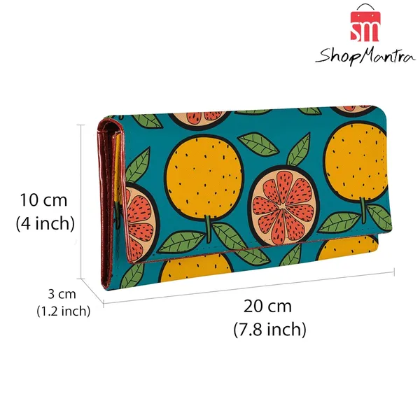 Orange_Printed_Wallet_For_Women'S_Women'S_Wallet_Clutch_Ladies_Purse_Made_With_Vegan_Leather_Holds_Upto_6_Cards_2_Notes_And_1_Coin_Compartment_Magnetic_Closure