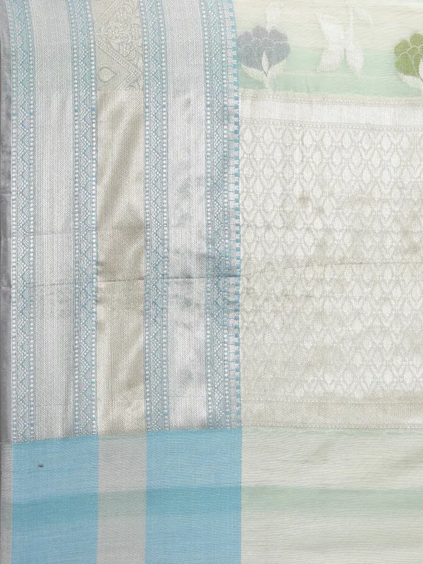 Turquoise_Matka_Silk/Silk_Blend_Banarasi_Sarees_For_Women