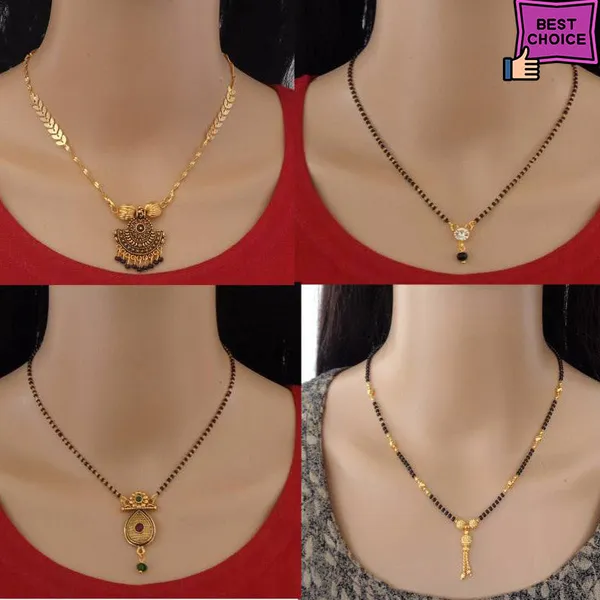 Gold_Daily_Wear_22K_Gold_Plated_Mangalsutra_Set_Of_4,_For_Women