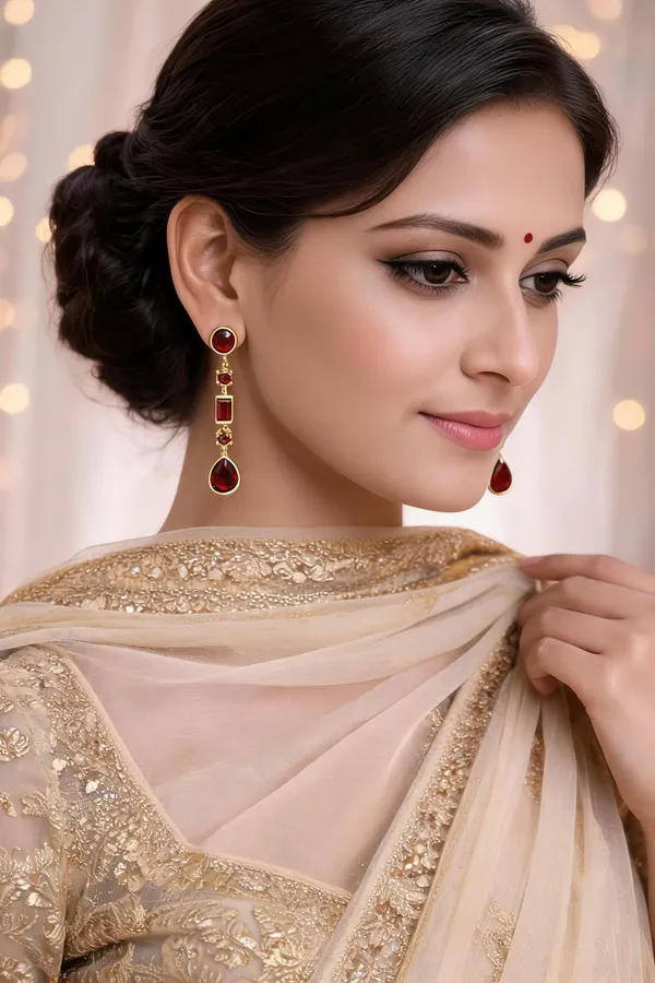 Ruby-Toned_Royale_Drop_Earrings_for_Women