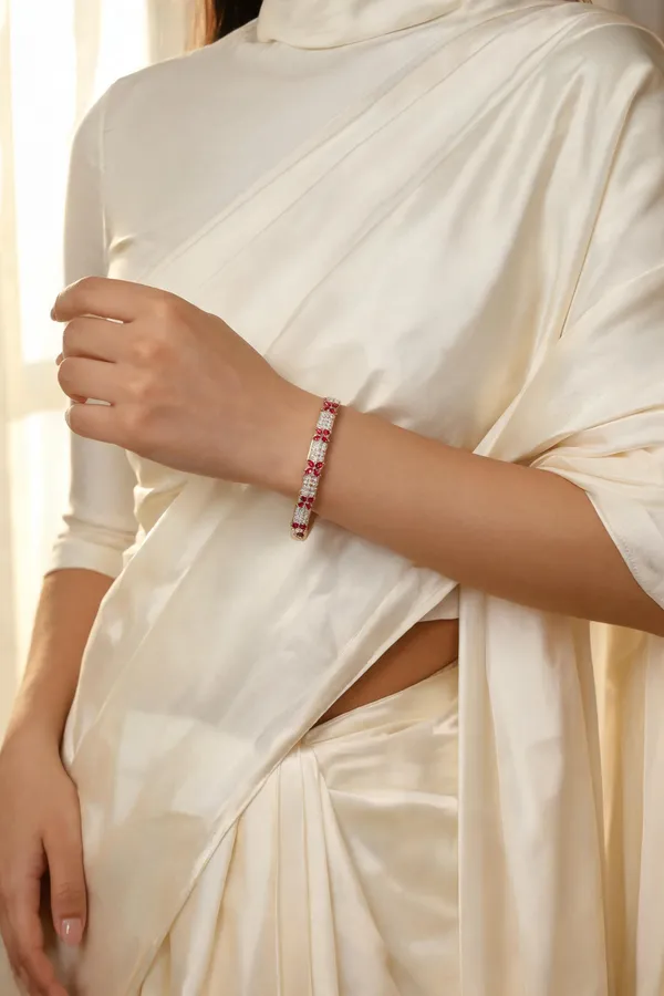 Ilanja_Gold_Ruby_Blossom_Floral_Bracelet_for_Women