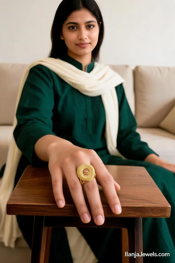 Gold-Toned_Circular_Textured_Ring_for_Women