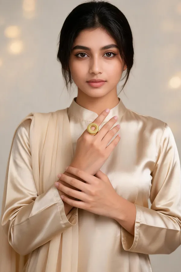 Gold-Toned_Circular_Textured_Ring_for_Women