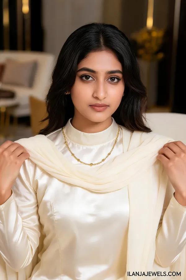 Ilanja_Gold-Toned_Beaded_Chain_Necklace