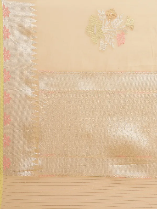 Beige_Masrise_Cotton/Cotton_Banarasi_Sarees_For_Women