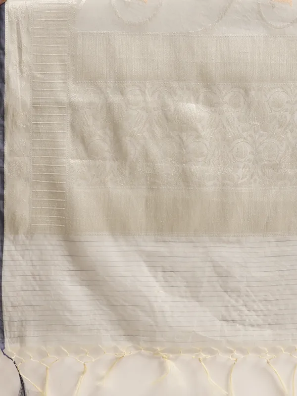 Grey_Masrise_Cotton/Cotton_Banarasi_Sarees_For_Women