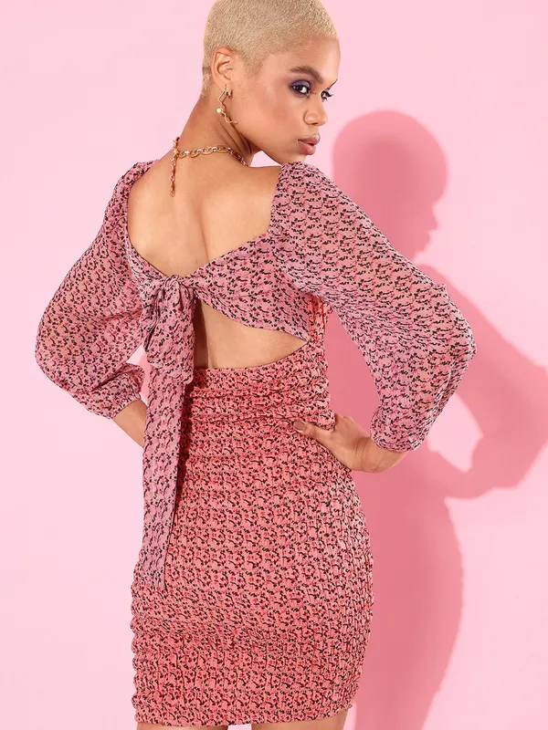 Pink_Chiffon_Bodycon_Dress_For_Women