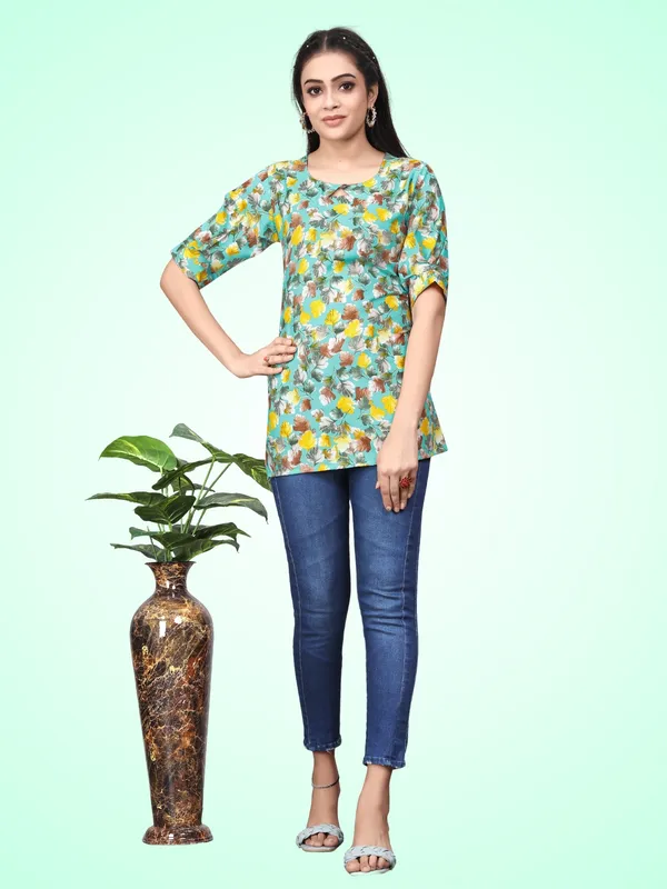 Light_Blue_Crepe_Floral_Canada_Regular_&_Office_Wear_Tops