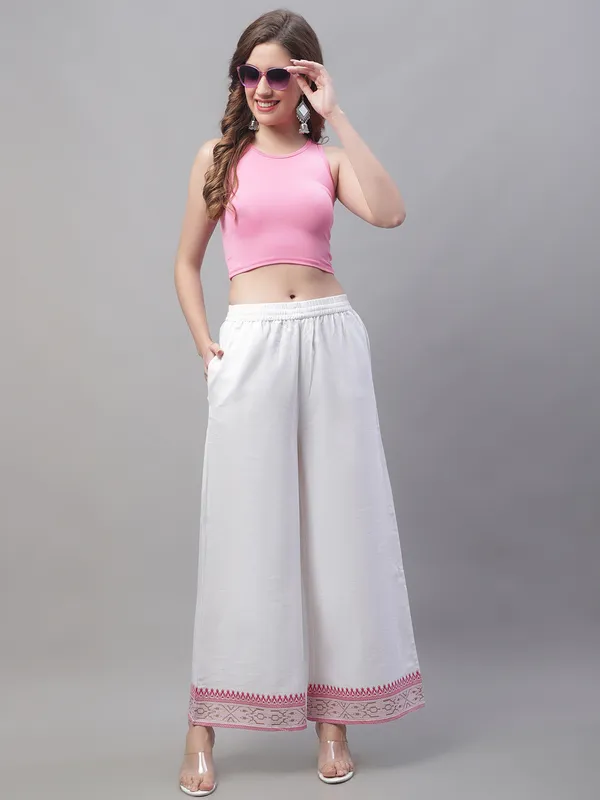 White_Cotton_Flair_Printed_Regular_Palazzo