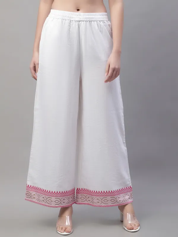 White_Cotton_Flair_Printed_Regular_Palazzo