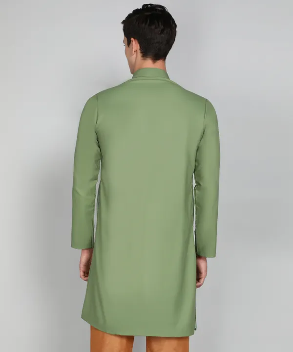 Solid_Ocean_Green_Cotton_Blend_Nawabi_With_Paijama