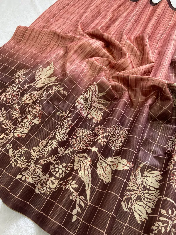 Sumati_Peach_–_Zari_Line_Aesthetic_Edit_for_You_|_Soft_Tussar_Silk_Saree_with_Print,_Zari_Line_Saree_&_Print_Blouse_with_Tassels