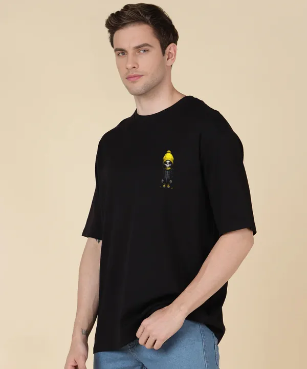 Black_Oversized_Printed_Half_Sleeve_Cotton_T-Shirt_For_Men