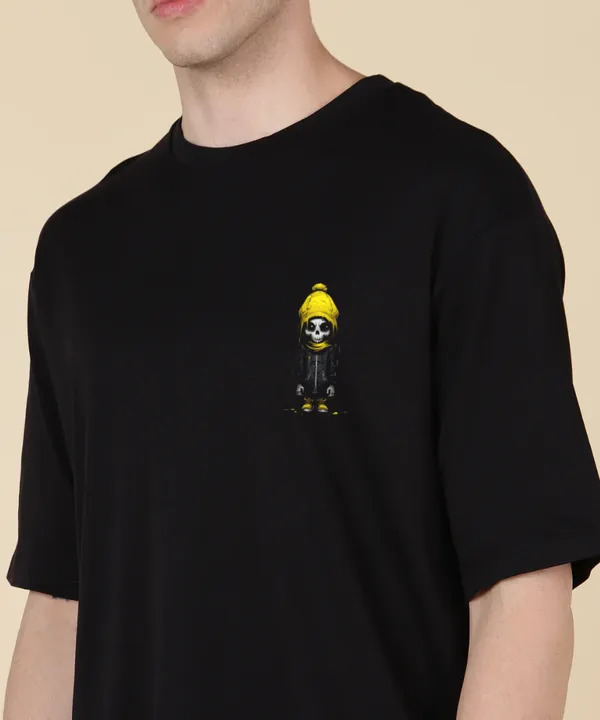 Black_Oversized_Printed_Half_Sleeve_Cotton_T-Shirt_For_Men